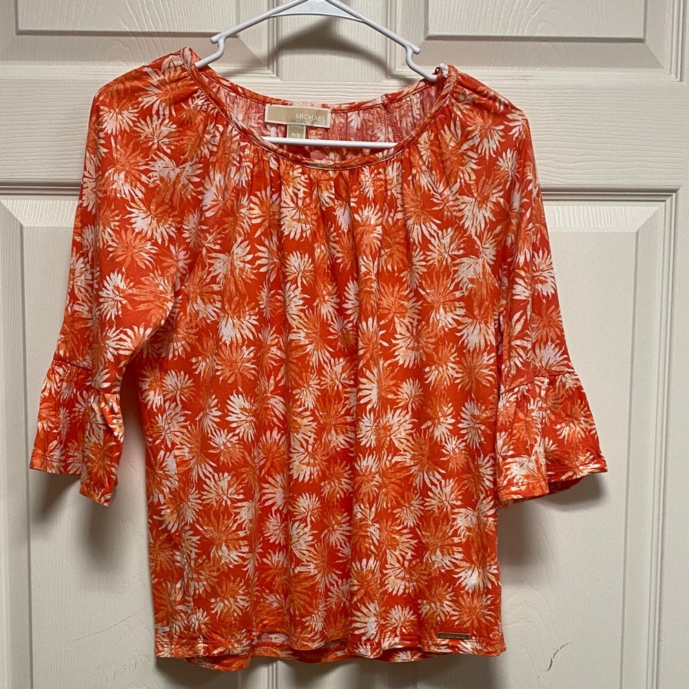 Michael Kors Orange Floral Women's Top